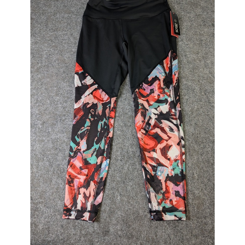 Zelos Motion Studio Strength Leggings Small Black Abstract Print Activewear NWT
